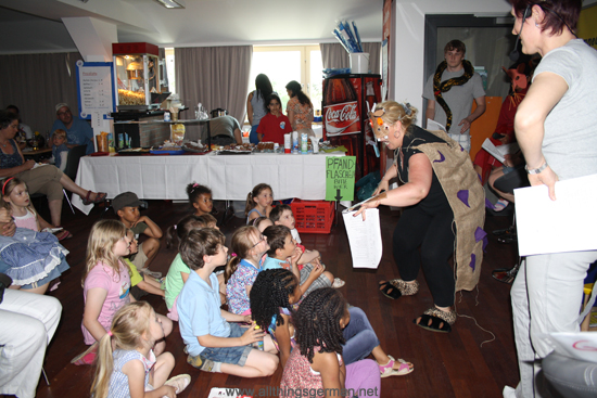 The Gruffalo being performed at Helen Doron Early English during the Bahnhofsfest