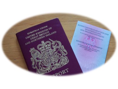 British passport and Daueraufenthaltskarte