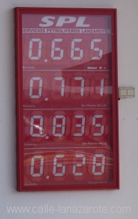 Petrol Prices outside Arrecife in October 2009