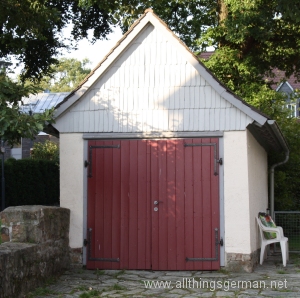 Germany's first garage, built 1938, now in Oberursel, a listed building