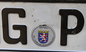 A German number plate after the emissions sticker has been removed A German number plate after the emissions sticker has been removed