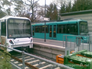 50m and 75m U-Bahn trains at Oberursel Hohemark