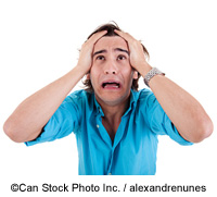 A man holding his head in despair - ©Can Stock Photo Inc. / alexandrenunes