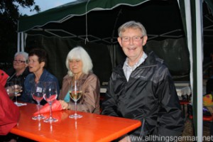 Mayor of Rushmoor, Counciller Alex Crawford, with his wife Jennifer Evans in Rushmoor Park, Oberursel, during the Hessentag