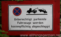 Unberechtigt parkende Fahrzeuge werden kostenpflichtig abgeschleppt