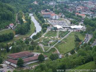 Aerial view of part of the Neckarblühen Garden Show in Horb am Neckar 2011