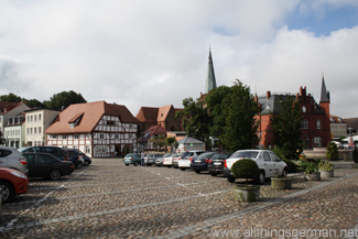 The market square in Bergen auf Rügen