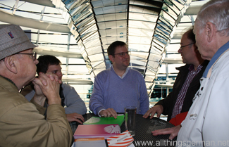 Dr. Stefan Ruppert talking to local residents