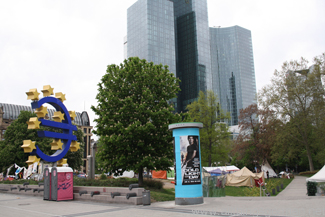 Occupy camp at the EZB in Frankfurt, near Willy-Brandt-Platz