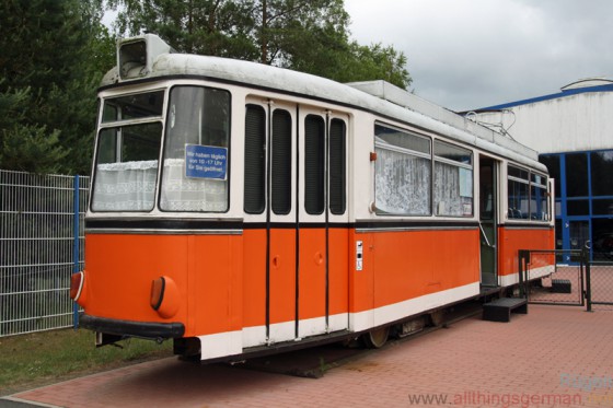 The entrance to the railway museum on Rügen is through a tram