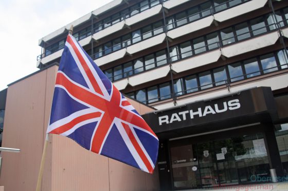 The Union Jack outside Oberursel Rathaus