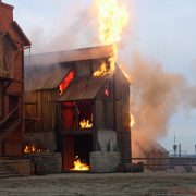 The burning store in Hamburg