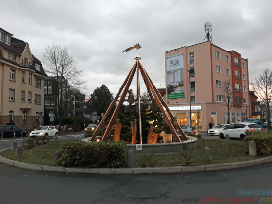 The nativity scene at the Homm-Kreisel in Oberursel in 2019