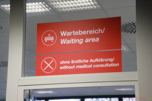 The red waiting area