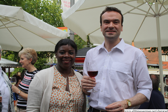 Councillor Peter Crerar, Mayor of Rushmoor, with his wife and Mayoress Norma at the opening of the wine festival