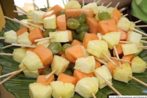 Pineapple, Mango and Grape Sticks