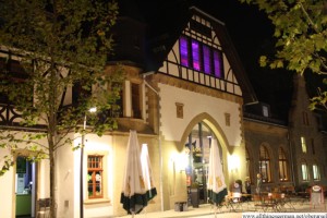 Oberursel Station at night with the Taunus Disco going on inside