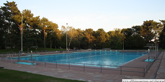 Oberursel's outdoor swimming pool as it shut at 7pm on 16th September 2012