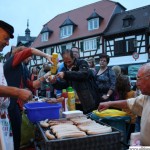 Sausages grilled by members of the Seniorentreff