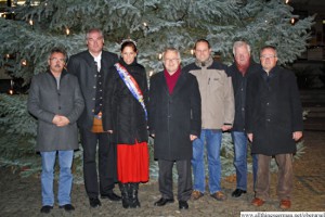 Opening the Christmas Market: Wolfgang Bräutigam, Harry Hecker, Vanessa I., Hans-Georg Brum, Thorsten Schorr, Winfried Abt, Christoph Müllerleile
