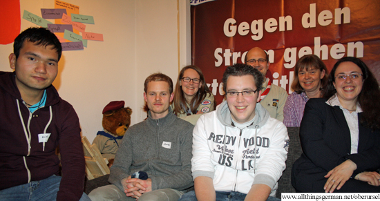Susanne, Sebastian, Barbara, Fabienne (back row) with three of the guests Susanne, Sebastian, Barbara, Fabienne (back row) with three of the guests