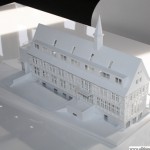 The model for the re-development of the building, northern face