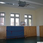 Inside the sports hall