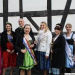 Annabel I. with pageant queens from other towns at her parents' house