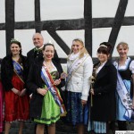 Annabel I. with pageant queens from other towns at her parents' house