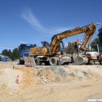 The diggers are moved out of the way