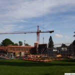 Inside the swimming pool building site