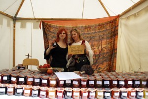 Rebecca Finger and her friend selling sweet temptations - jam!