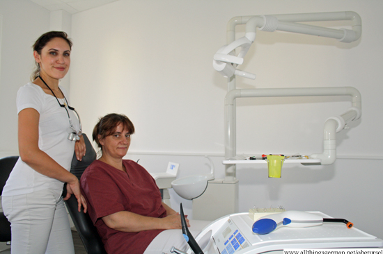 Katherin Vollmer (left) with her assistant Sabine Specht