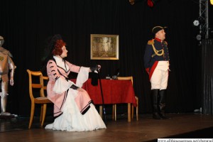Lieutenant von Hettwitz (Martin Krebs) asking Countess von Schimmelpfenning (Anna Altheim) for permission to marry her daughter, Elisabeth