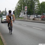 The first of the Junioren passes Camp King during the cycle race on Thursday, 1st May, 2014