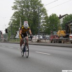 The second of the Junioren passes Camp King during the cycle race on Thursday, 1st May, 2014