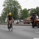 The third of the Junioren passes Camp King during the cycle race on Thursday, 1st May, 2014