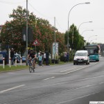 One of the last cyclists in the Elite Group passing Camp King on Thursday, 1st May, 2014