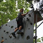 Felix on the Climbing Wall at the Naturfreundehaus