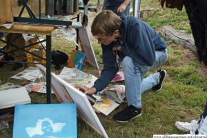 Philipp in the stencil workshop