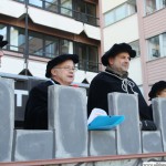 Christof Fink, Hans-Georg Brum, Thorsten Schorr and Cecilia Bind defending the town hall