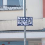 The original sign was re-mounted in advance of the rally at the Epinay-Platz