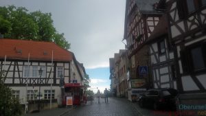 The skies clear above the market square before the Brunnenfest on Friday, 9th June, 2017