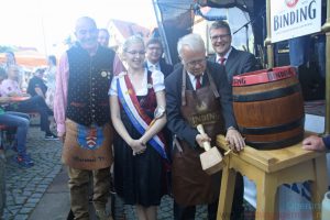 The beer is tapped by Mayor Hans-Georg Brum on Friday, 9th June, 2017