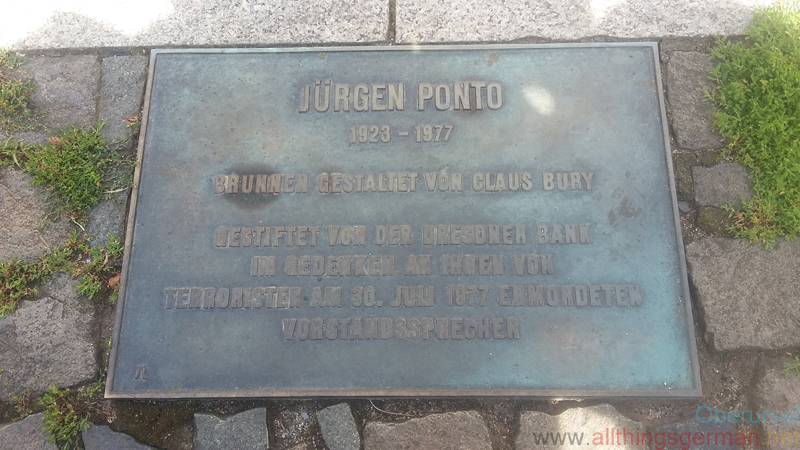 Juergen Ponto Fountain - dedication plaque