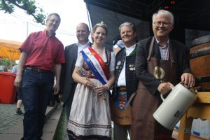 The beer is tapped by Mayor Hans-Georg Brum on Friday, 25th May, 2018