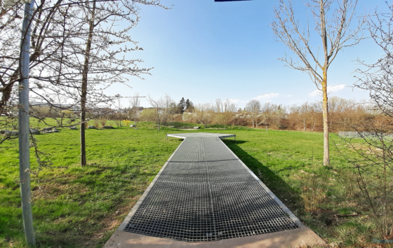 The stage / catwalk at the "Jugendfläche Eschbachweg" this afternoon, with daytime temperatures finally reaching 20°C.