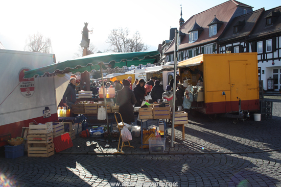 The weekly market in Oberursel on a Saturday