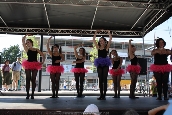 The Other Move performing on stage during the Bahnhofsfest