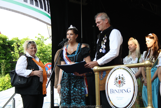 The Brunnenkönigin (Fountain Queen) - Vanessa I. - making her speech at the opening of the Brunnenfest (Fountain Festival) 2012 in Oberursel